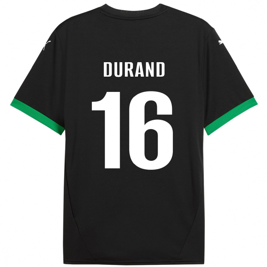 Men Football Solène Durand #16 Black Dark Green Home Jersey 2024/25 T-Shirt Za