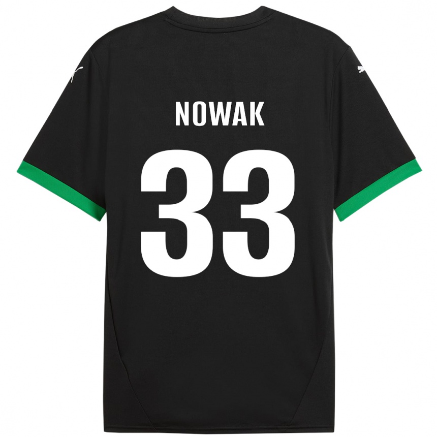 Men Football Julie Nowak #33 Black Dark Green Home Jersey 2024/25 T-Shirt Za