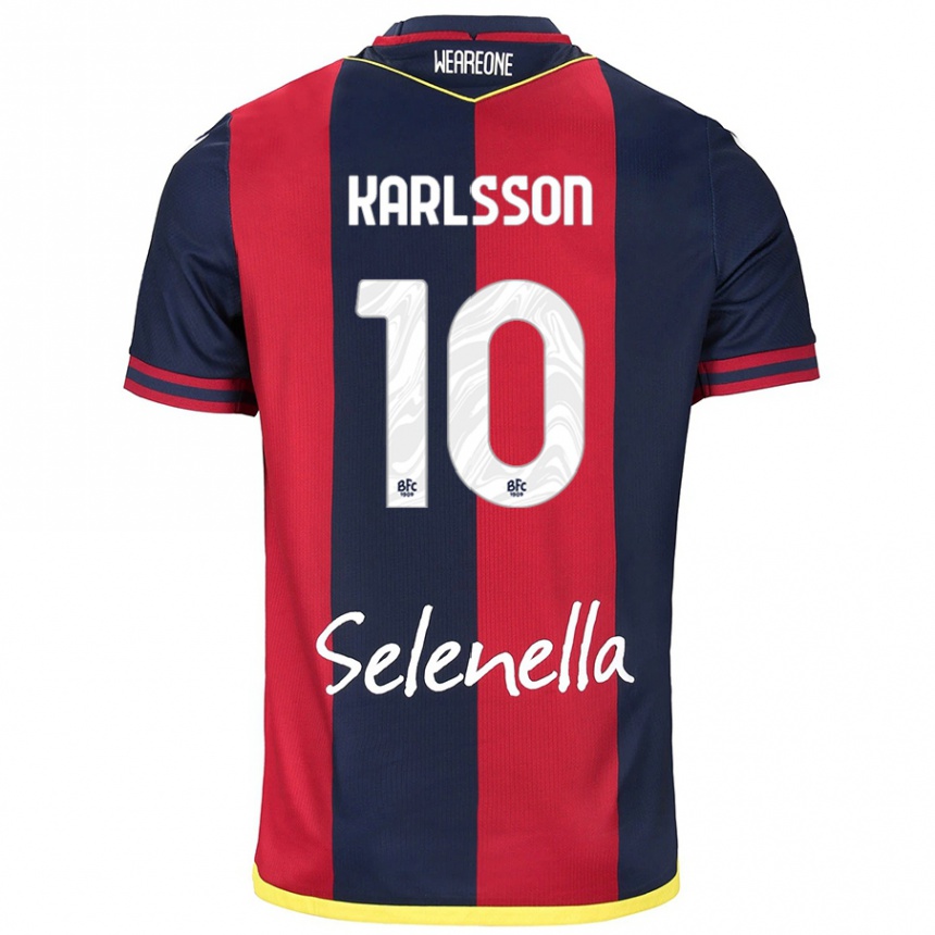 Men Football Jesper Karlsson #10 Red Royal Blue Home Jersey 2024/25 T-Shirt Za