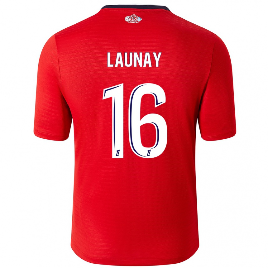 Men Football Elisa Launay #16 Red White Home Jersey 2024/25 T-Shirt Za