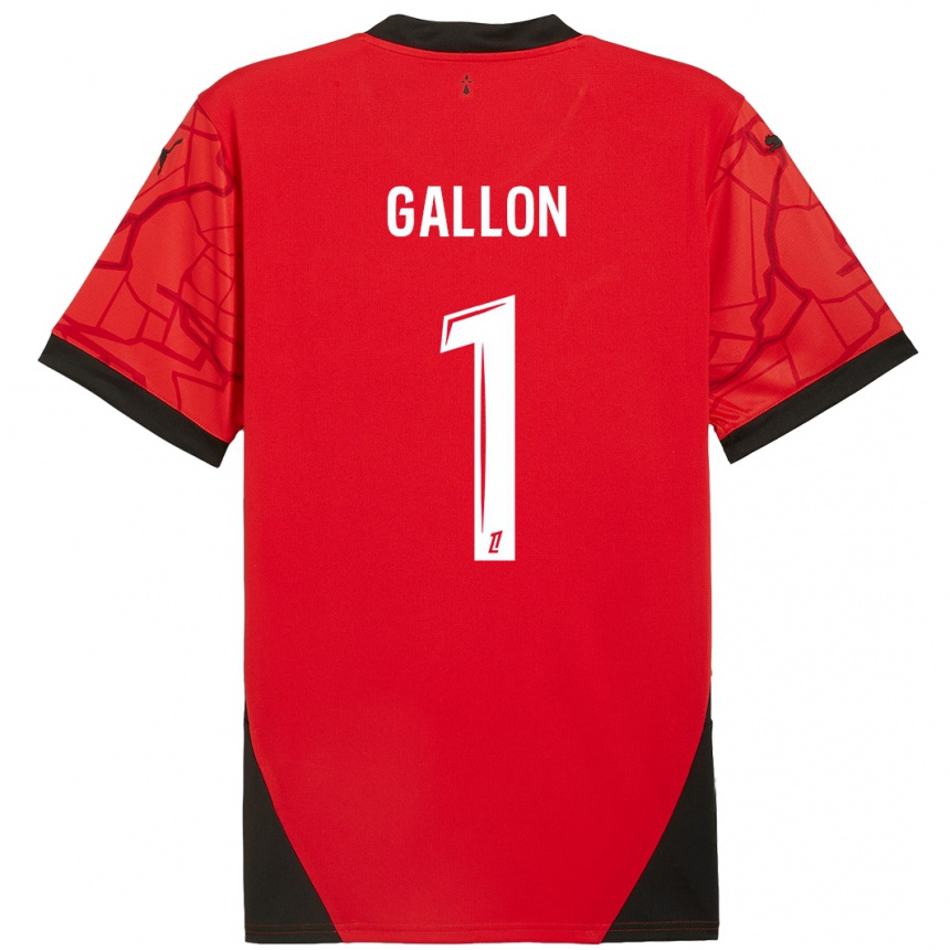 Men Football Gauthier Gallon #1 Red Black Home Jersey 2024/25 T-Shirt Za