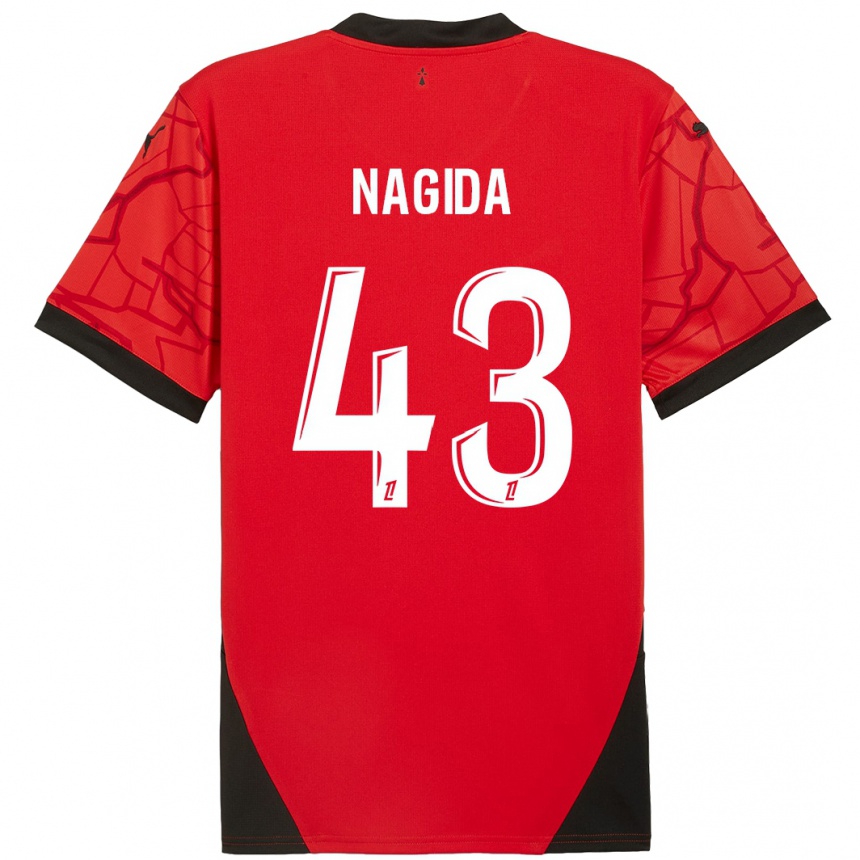 Men Football Mahamadou Nagida #43 Red Black Home Jersey 2024/25 T-Shirt Za