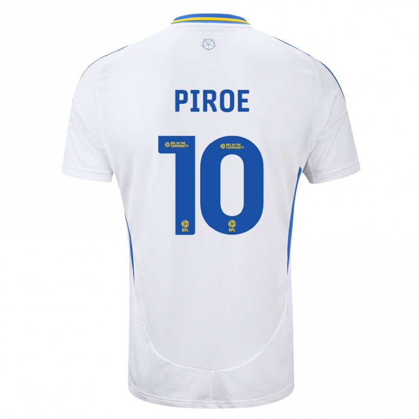 Men Football Joël Piroe #10 White Blue Home Jersey 2024/25 T-Shirt Za