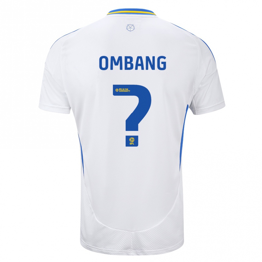 Men Football Darryl Ombang #0 White Blue Home Jersey 2024/25 T-Shirt Za