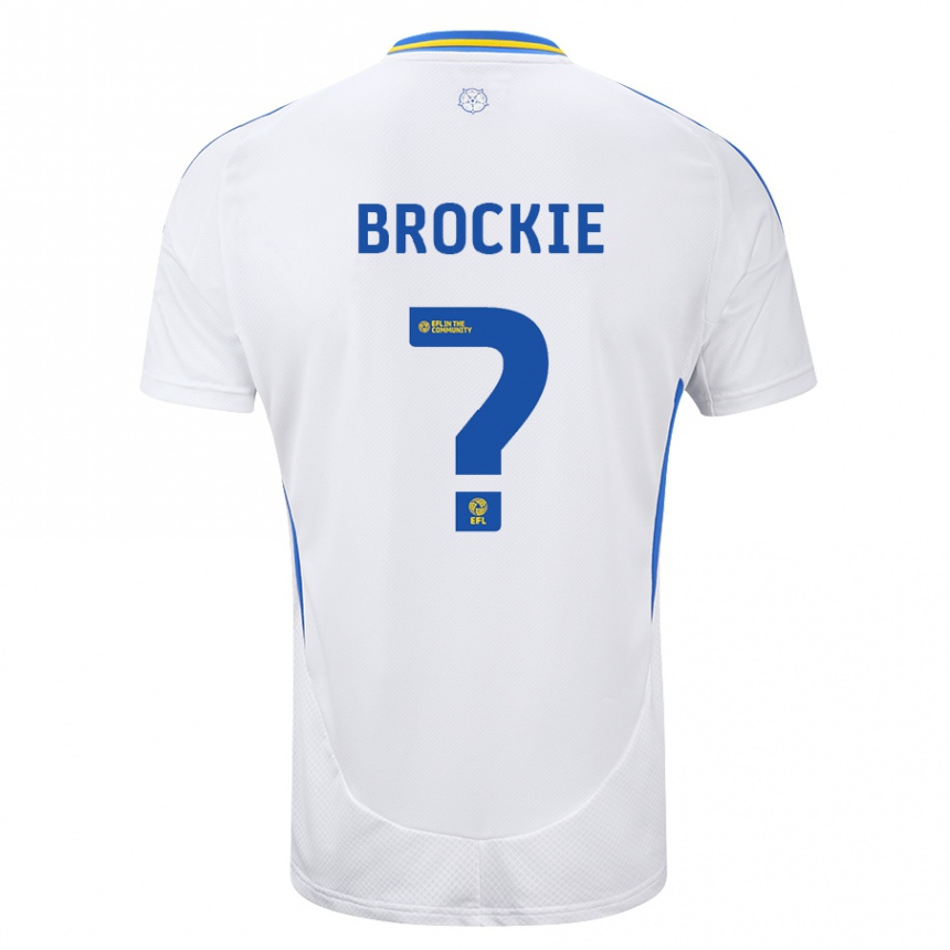 Men Football Devon Brockie #0 White Blue Home Jersey 2024/25 T-Shirt Za