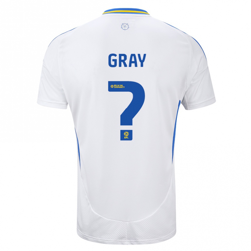 Men Football Harry Gray #0 White Blue Home Jersey 2024/25 T-Shirt Za