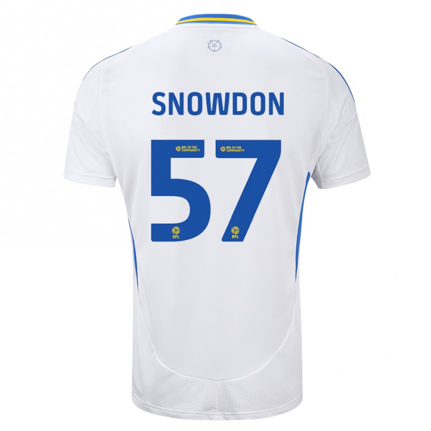 Men Football Joe Snowdon #57 White Blue Home Jersey 2024/25 T-Shirt Za