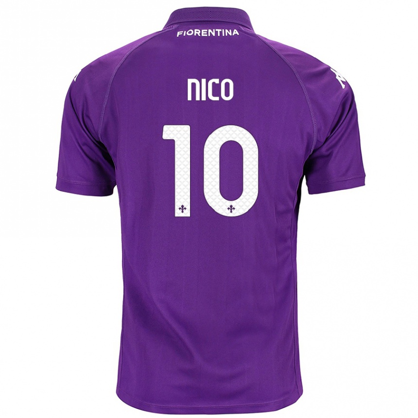 Men Football Nicolás González #10 Purple Home Jersey 2024/25 T-Shirt Za