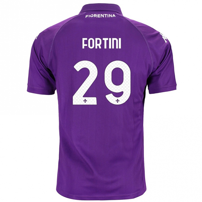 Men Football Niccolò Fortini #29 Purple Home Jersey 2024/25 T-Shirt Za