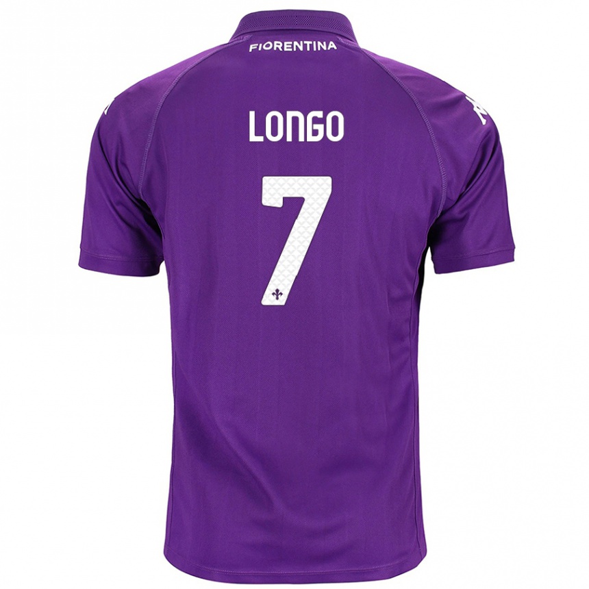 Men Football Miriam Longo #7 Purple Home Jersey 2024/25 T-Shirt Za