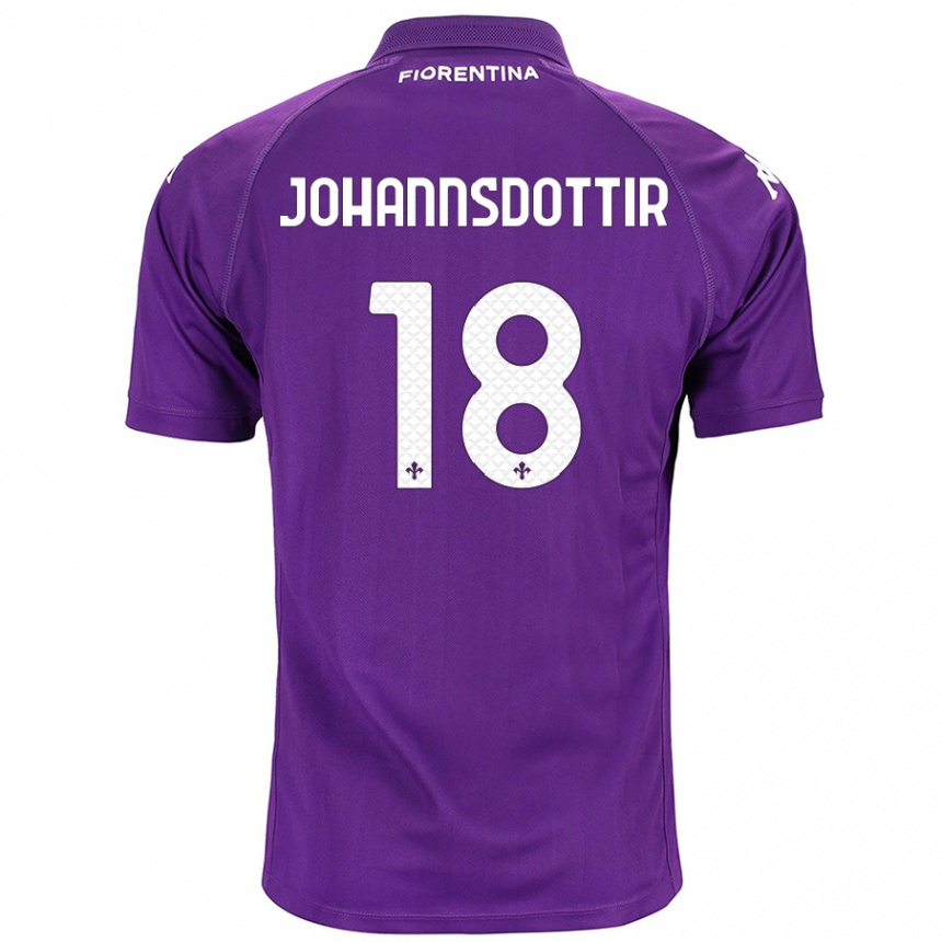 Men Football Alexandra Jóhannsdóttir #18 Purple Home Jersey 2024/25 T-Shirt Za