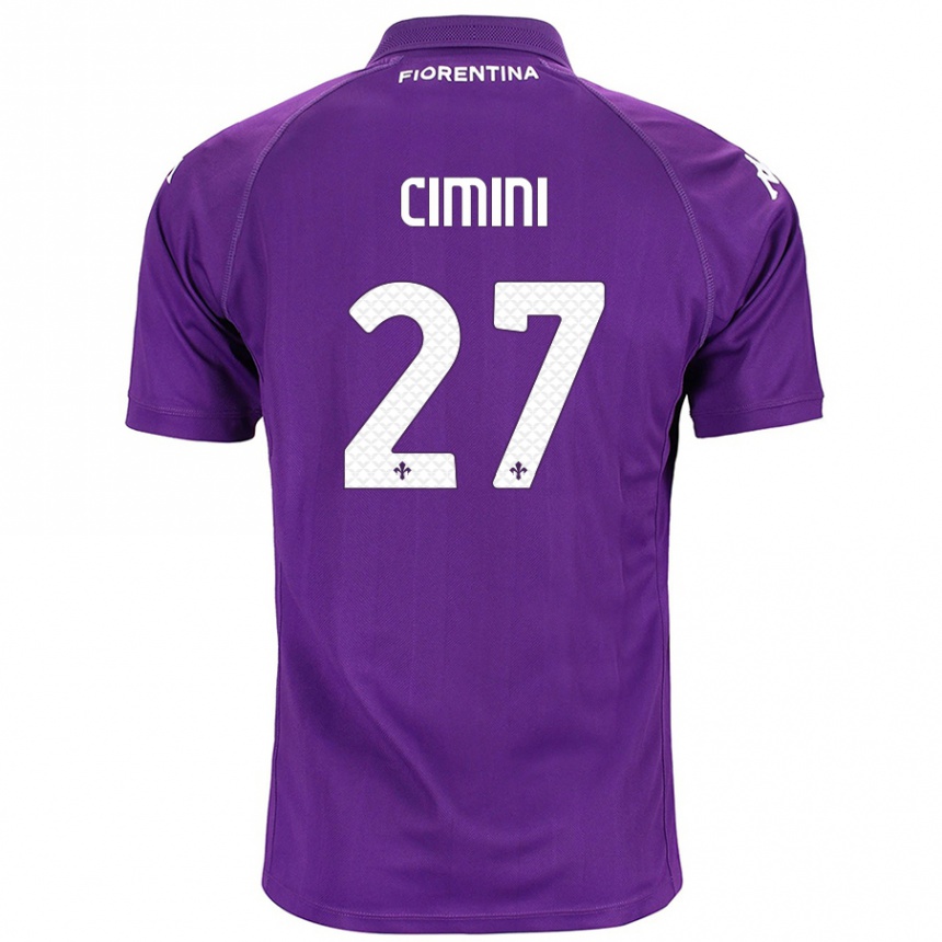 Men Football Linda Tucceri Cimini #27 Purple Home Jersey 2024/25 T-Shirt Za