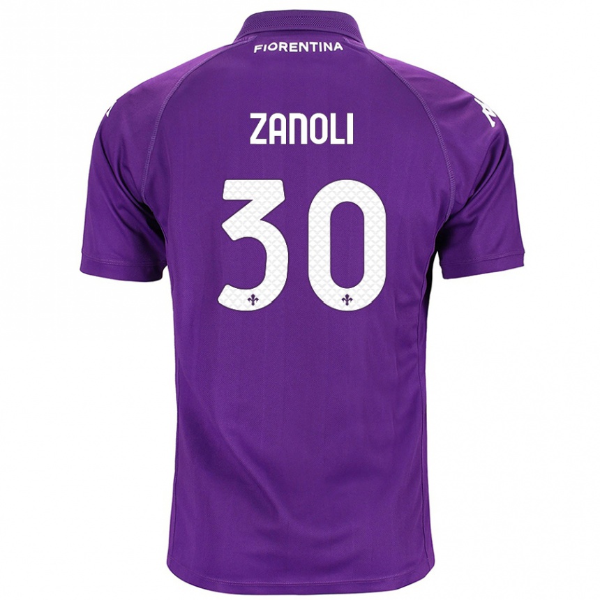 Men Football Martina Zanoli #30 Purple Home Jersey 2024/25 T-Shirt Za