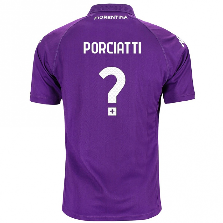 Men Football Filippo Porciatti #0 Purple Home Jersey 2024/25 T-Shirt Za