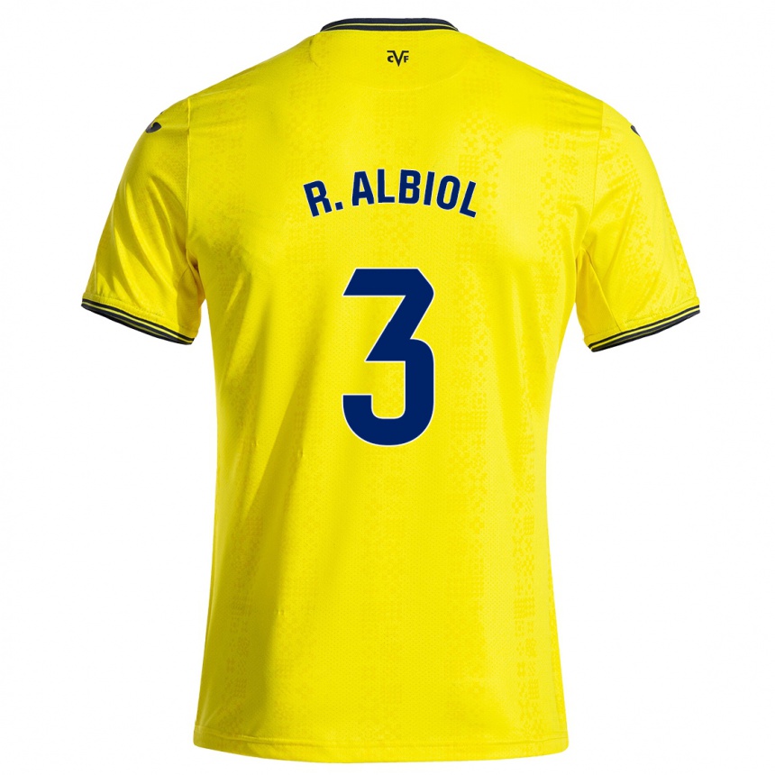 Men Football Raúl Albiol #3 Yellow Black Home Jersey 2024/25 T-Shirt Za