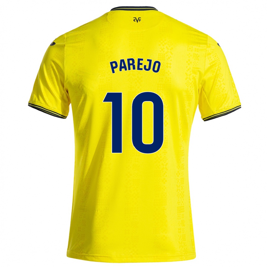 Men Football Dani Parejo #10 Yellow Black Home Jersey 2024/25 T-Shirt Za