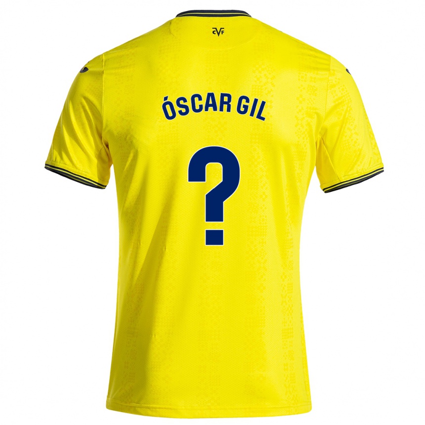 Men Football Óscar Gil #0 Yellow Black Home Jersey 2024/25 T-Shirt Za