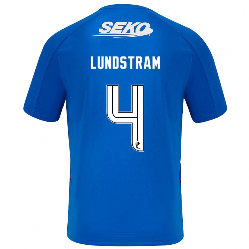 Men Football John Lundstram #4 Dark Blue Home Jersey 2024/25 T-Shirt Za