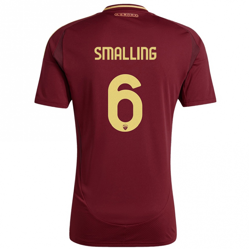 Men Football Chris Smalling #6 Red Brown Gold Home Jersey 2024/25 T-Shirt Za