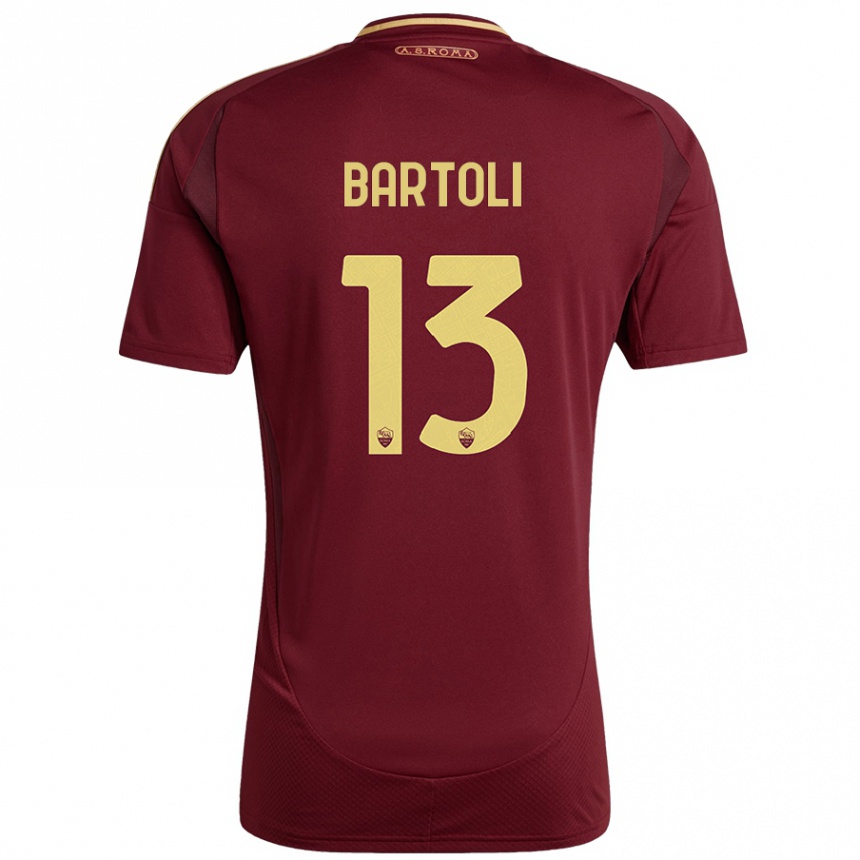 Men Football Elisa Bartoli #13 Red Brown Gold Home Jersey 2024/25 T-Shirt Za