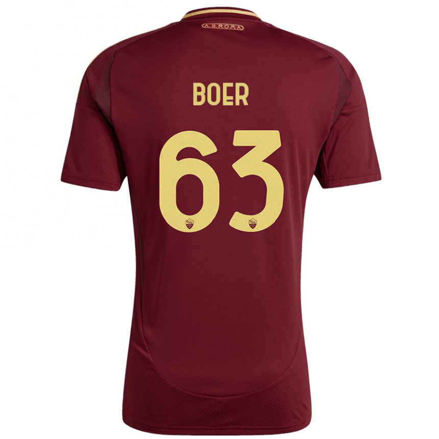 Men Football Pietro Boer #63 Red Brown Gold Home Jersey 2024/25 T-Shirt Za