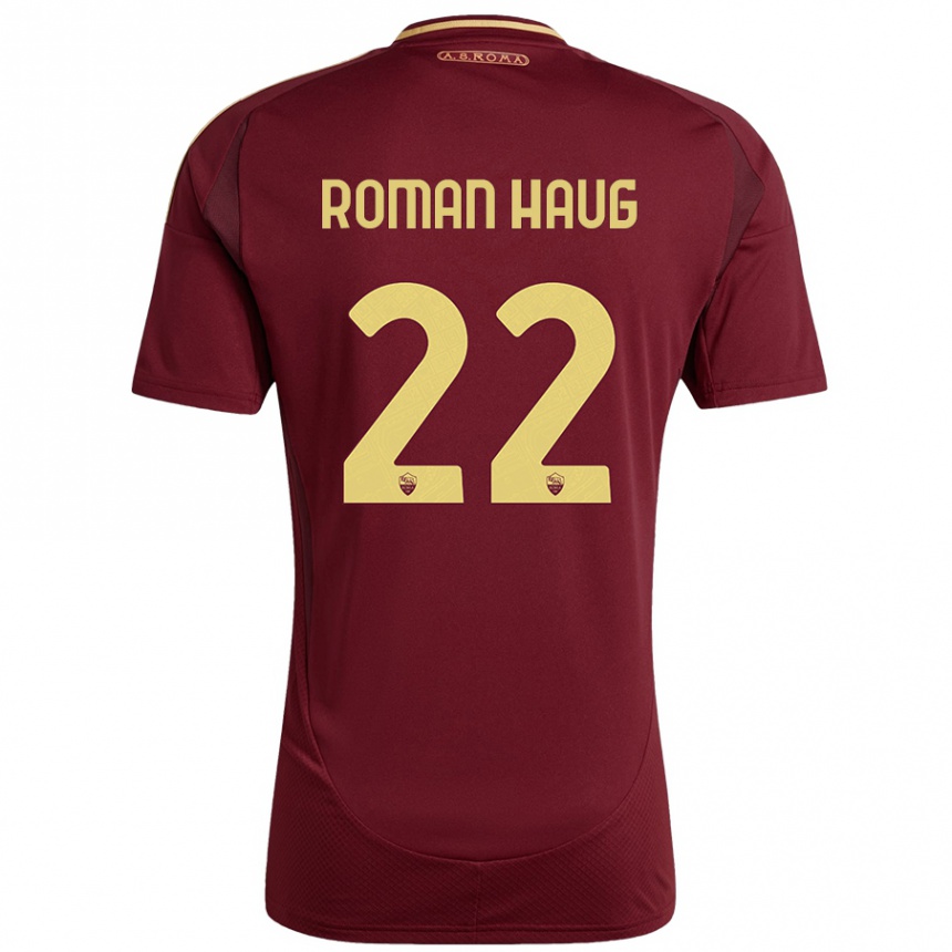 Men Football Sophie Roman Haug #22 Red Brown Gold Home Jersey 2024/25 T-Shirt Za