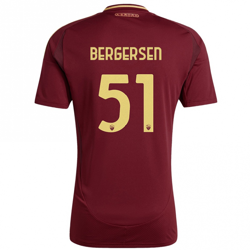 Men Football Mina Bergersen #51 Red Brown Gold Home Jersey 2024/25 T-Shirt Za