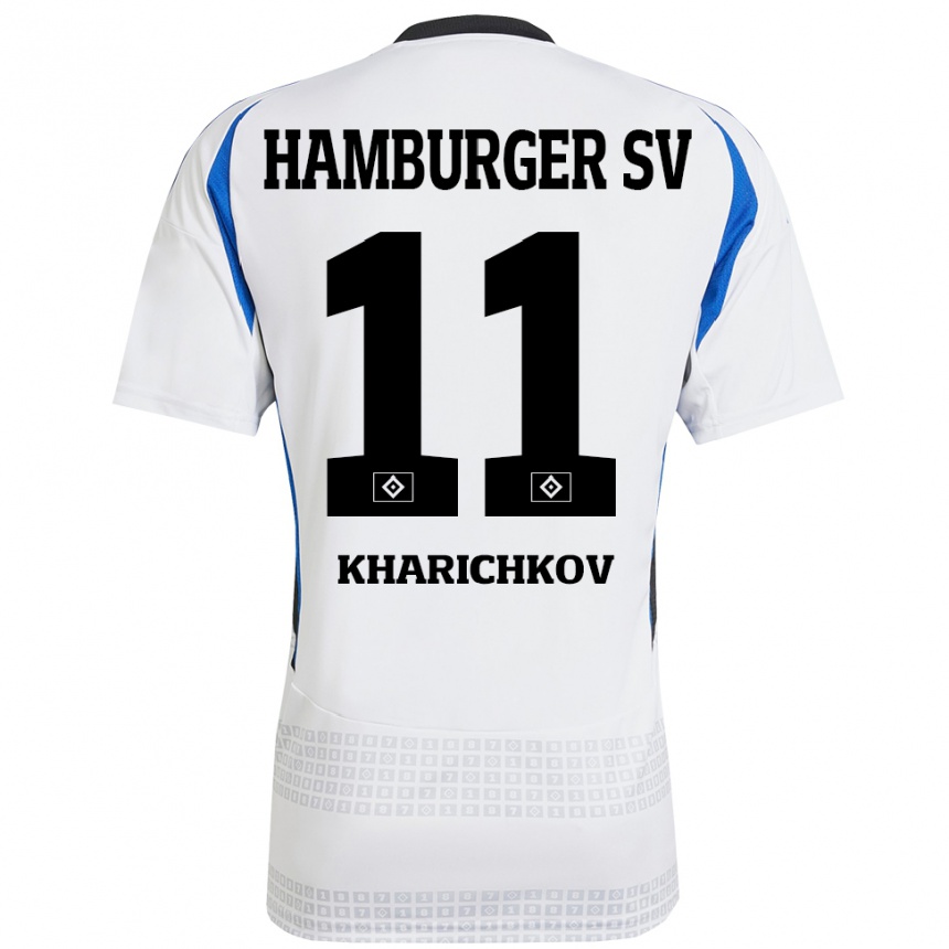 Men Football Valentyn Kharichkov #11 White Blue Home Jersey 2024/25 T-Shirt Za