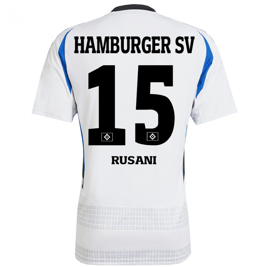 Men Football Yasin Rusani #15 White Blue Home Jersey 2024/25 T-Shirt Za