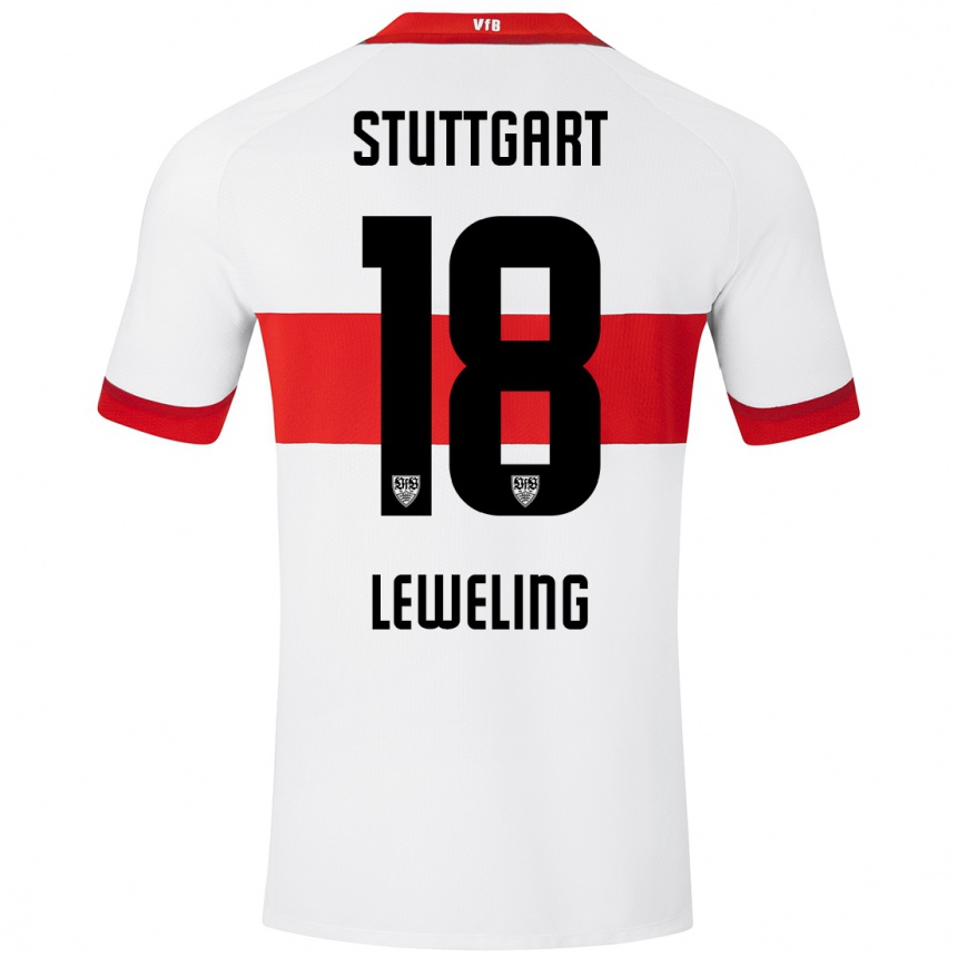 Men Football Jamie Leweling #18 White Red Home Jersey 2024/25 T-Shirt Za