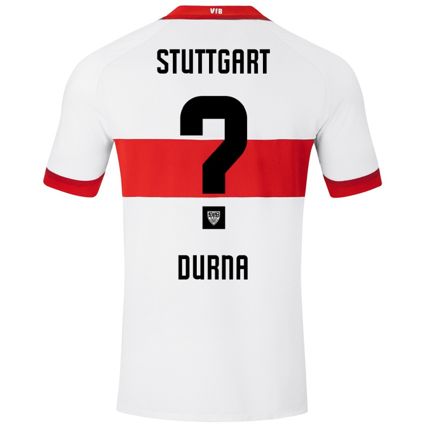 Men Football Tuncay Durna #0 White Red Home Jersey 2024/25 T-Shirt Za