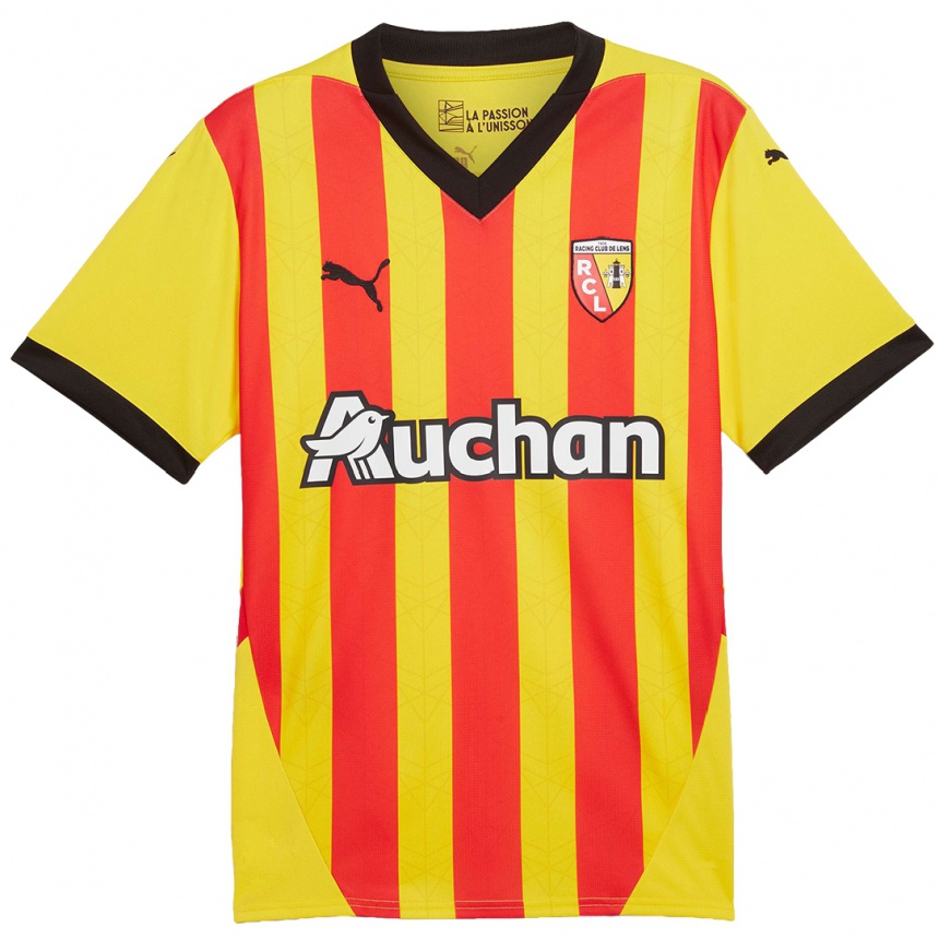 Men Football Abdukodir Khusanov #25 Yellow Red Home Jersey 2024/25 T-Shirt Za