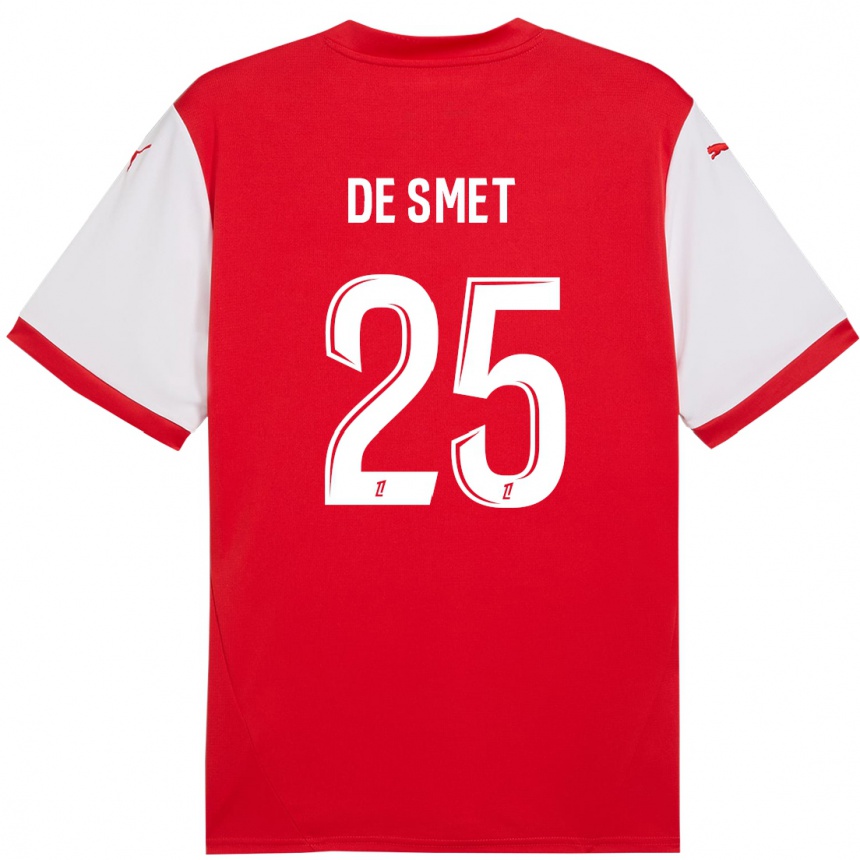 Men Football Thibault De Smet #25 Red White Home Jersey 2024/25 T-Shirt Za