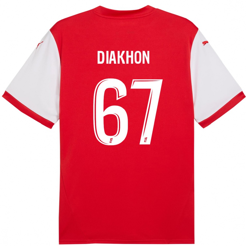 Men Football Mamadou Diakhon #67 Red White Home Jersey 2024/25 T-Shirt Za