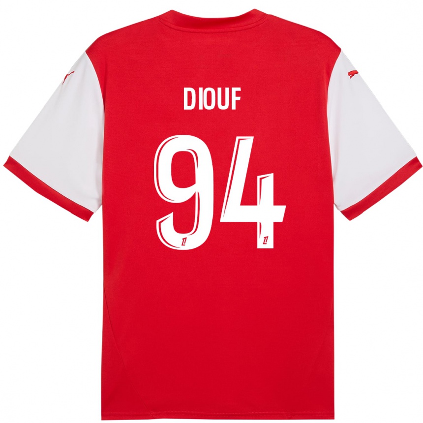 Men Football Yehvann Diouf #94 Red White Home Jersey 2024/25 T-Shirt Za