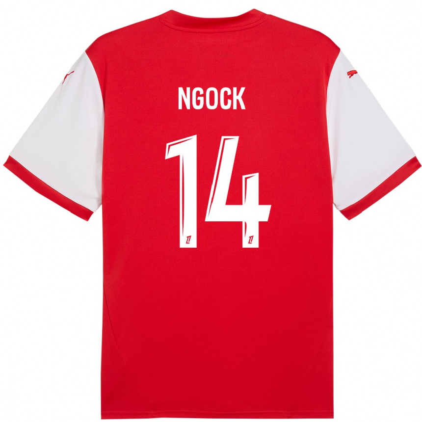 Men Football Monique Ngock #14 Red White Home Jersey 2024/25 T-Shirt Za