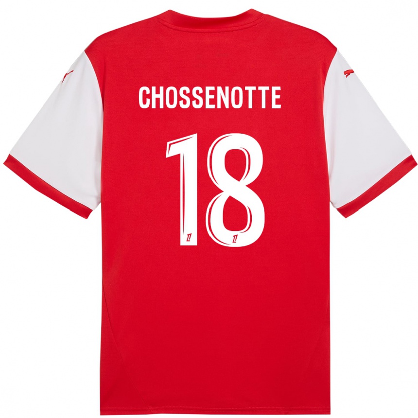 Men Football Shana Chossenotte #18 Red White Home Jersey 2024/25 T-Shirt Za