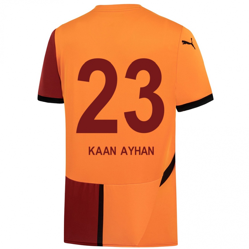 Men Football Kaan Ayhan #23 Yellow Red Home Jersey 2024/25 T-Shirt Za