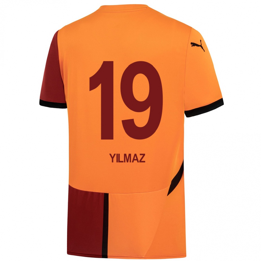 Men Football Zehra Yılmaz #19 Yellow Red Home Jersey 2024/25 T-Shirt Za