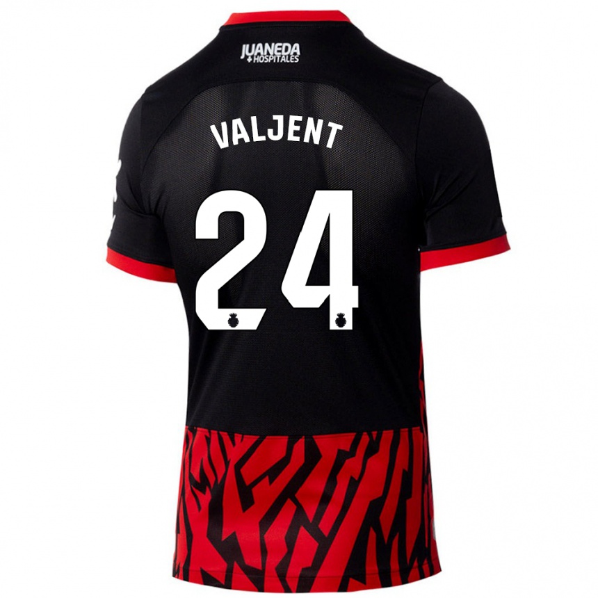 Men Football Martin Valjent #24 Black Red Home Jersey 2024/25 T-Shirt Za