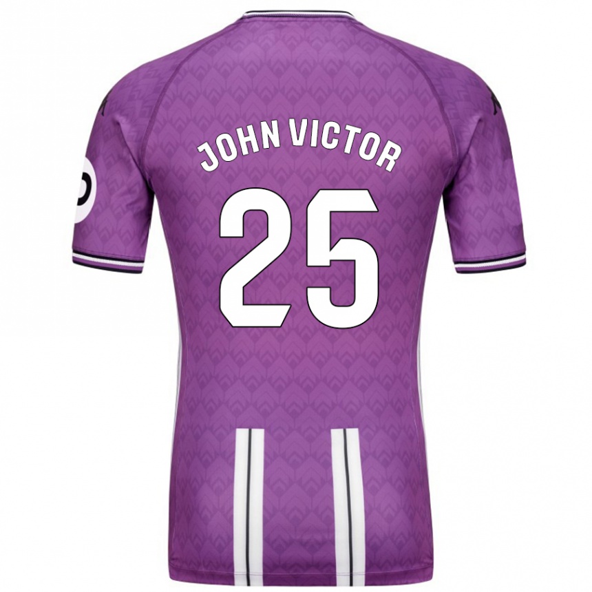 Men Football John Victor #25 Purple White Home Jersey 2024/25 T-Shirt Za