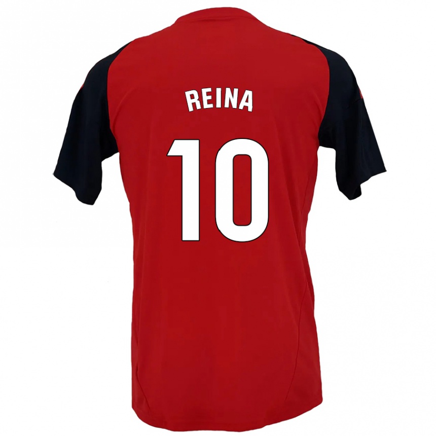 Men Football Alberto Reina #10 Red Black Home Jersey 2024/25 T-Shirt Za