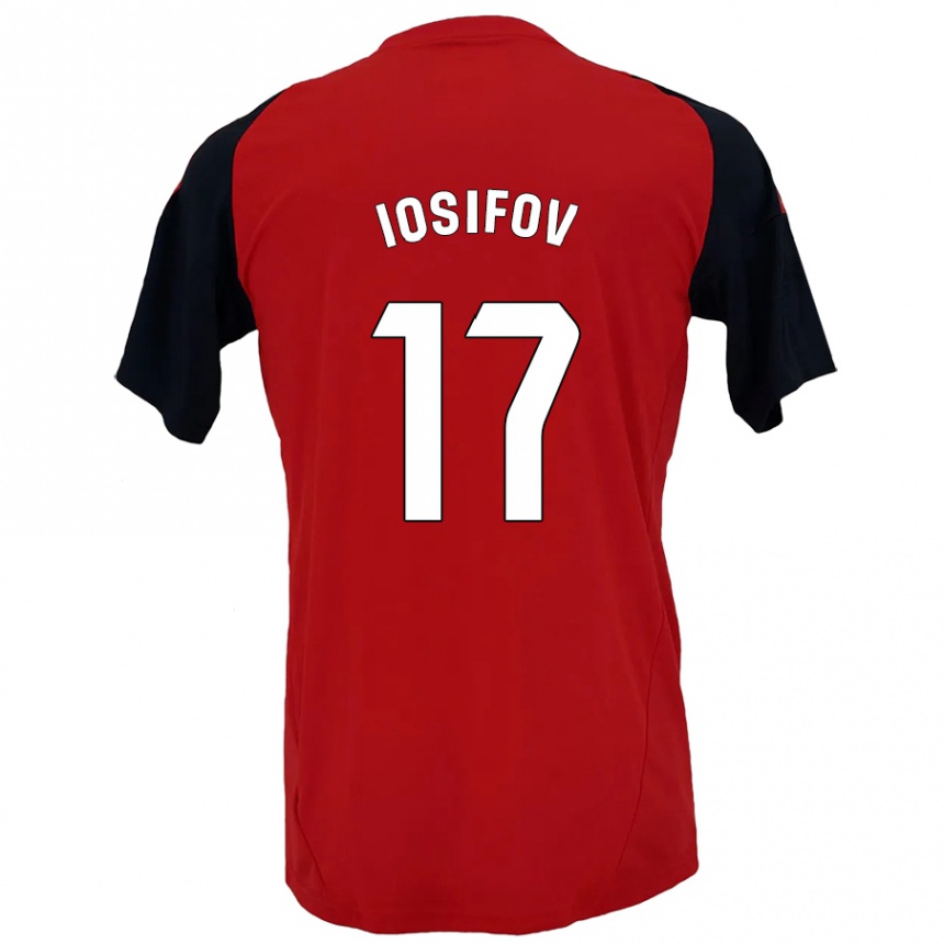 Men Football Nikita Iosifov #17 Red Black Home Jersey 2024/25 T-Shirt Za