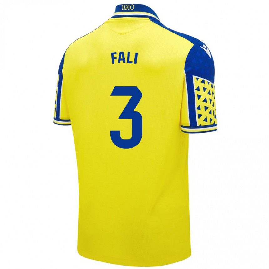 Men Football Fali #3 Yellow Blue Home Jersey 2024/25 T-Shirt Za