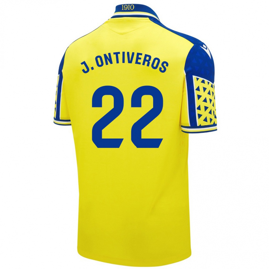 Men Football Javi Ontiveros #22 Yellow Blue Home Jersey 2024/25 T-Shirt Za