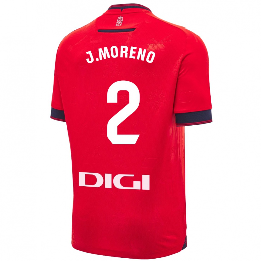 Men Football Jorge Moreno #2 Red White Home Jersey 2024/25 T-Shirt Za