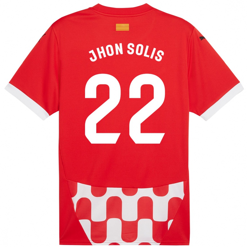 Men Football Jhon Solís #22 Red White Home Jersey 2024/25 T-Shirt Za