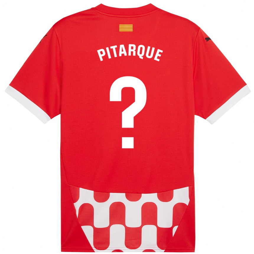 Men Football Víctor Pitarque #0 Red White Home Jersey 2024/25 T-Shirt Za