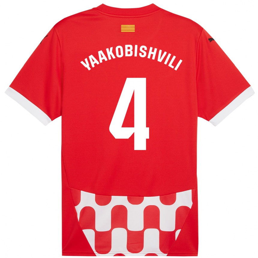 Men Football Antal Yaakobishvili #4 Red White Home Jersey 2024/25 T-Shirt Za