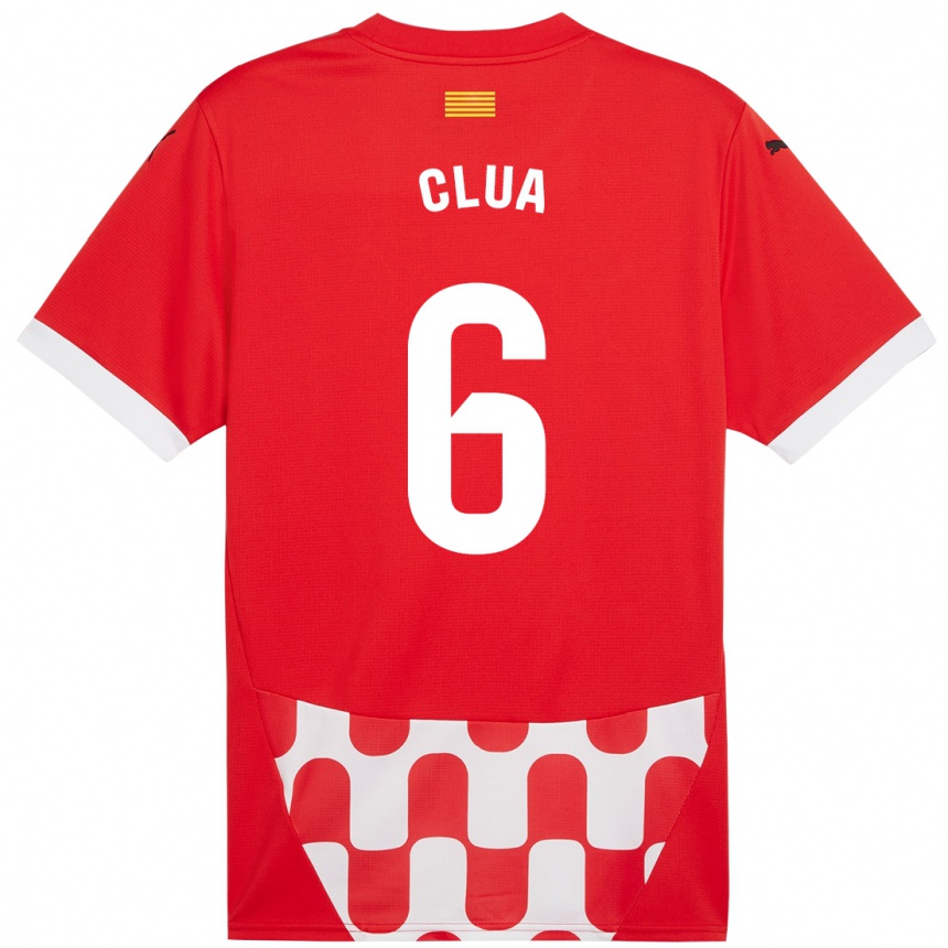 Men Football Silvi Clua #6 Red White Home Jersey 2024/25 T-Shirt Za